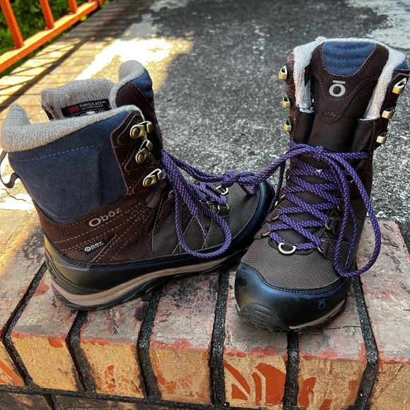 Oboz Women's Lace-Up Hiking Boots in Brown and Purple - Picture 7 of 7